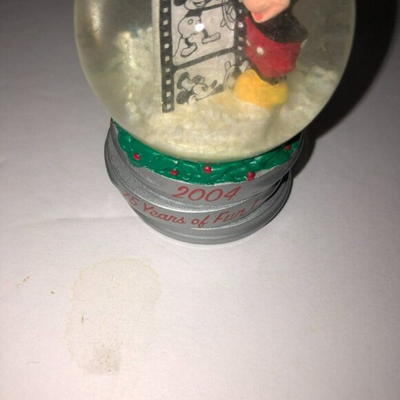 VTG Disney Mickey Mouse 2004 Christmas Mini Snow Globe 75 Years of Fun! JCPenney - Picture 4 of 6